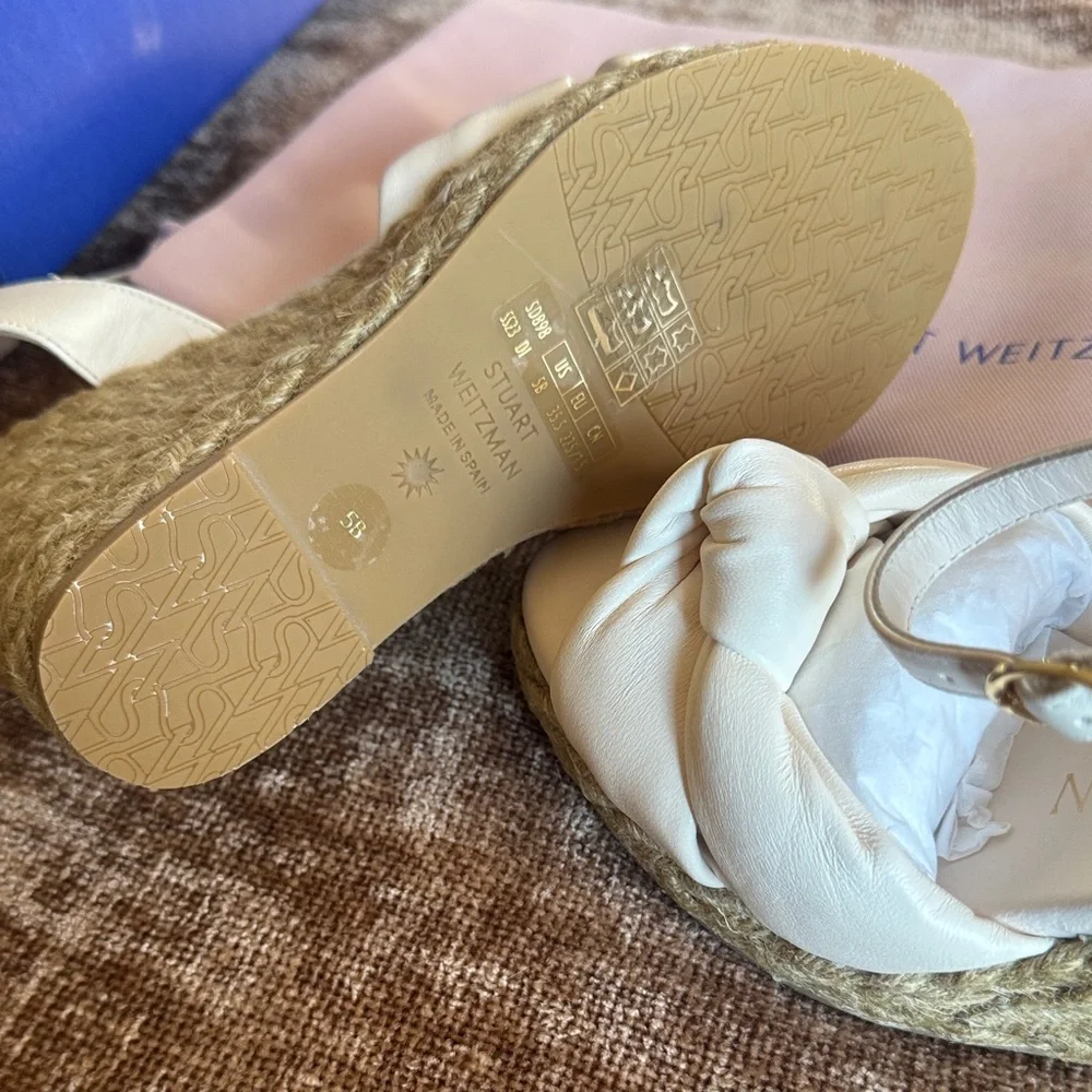 Stuart Weitzman Natural Wedge Sandals - Picture 4 of 6